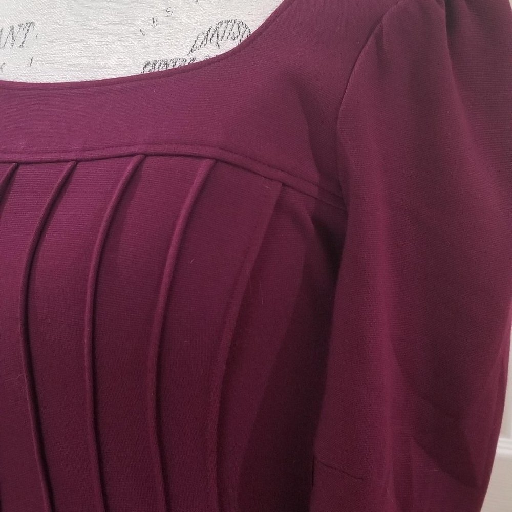 Maggy London Ponte Dress in Wine - Picture 4 of 16